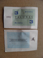 Banknote Lithuania 1992 Used Talonas 3 June - Lituanie