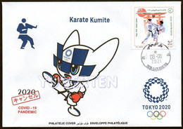 ARGELIA 2021 - Philatelic Cover - Karate Kumite Olympics Tokyo 2020 Olympische COVID Olímpicos Olympic Martial Arts - Zonder Classificatie