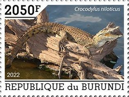 Burundi 2022, Animals, Crocodile III, 1val - 2020-...:  Nuevos