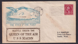 U.S. S.   MACON  OVER  SEATTLE  FLIGHT - 1c. 1918-1940 Briefe U. Dokumente