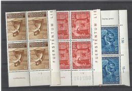 Liechtenstein 3 Blokjes Van 4 Zegels Uitgave  1960 *** (7959) - Unused Stamps