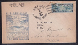 U.S.  FLIGHT  CANTON  ISLAND  TO  SUVA,  FIJI - 2c. 1941-1960 Briefe U. Dokumente