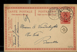 Entier Carte Postale N° 56 Obl. WAREMME - BORGWORM 16/08/1920 - Landelijks Post