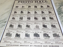 ANCIENNE PUBLICITE PHOTO HALL 1921 - Autres