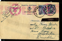 Entier Carte Postale N° 123. I.FN.  Obl. NAMUR - 1 E - Du 17/05/43 Pour L'Allemagne + Censure  !!! - Rural Post
