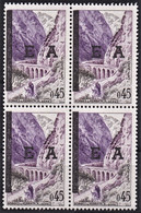 ALGERIE 1962 Y&T N° 361 Bloc De 4 Surcharge EA Typographique N** (2) - Argelia (1962-...)