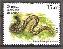 Sri Lanka Mi.Nr. 2294 ** Durch Illegalen Handel Gefährdete Lebewesen 2020 / Rhinophis Gunasekarai - Sri Lanka (Ceylon) (1948-...)