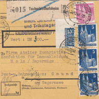 Paketkarte 1948: Tauberbischofsheim Nach Post Gmund, Wertkarte, Notopfer Eckrand - Zona Anglo-Americana