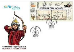 TURKEY / 2021 - (FDC) Traditional Turkish Archery, MNH - Lettres & Documents