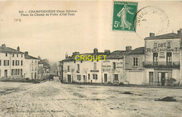 79 Champdeniers, La Place Du Champ De Foire Côté Sud, Affranchie 1911 - Champdeniers Saint Denis