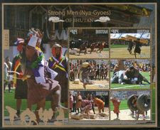 Bhutan 2015 Strong Working Men Nya-Gyoes Of Bhutan Sports Sheetlet MNH # 8008 - Bhután