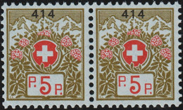 Schweiz Portofreiheit Zu#8 Paar ** Postfrisch 5 Rp. GR#414 Maison De Sante Cantonal Bellelay (1000Stk 10Rp) - Vrijstelling Van Portkosten