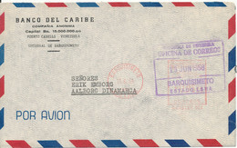 Venezuela Air Mail Cover With Meter Cancel Sent To Denmark Barquisimeto 13-6-1958 - Venezuela