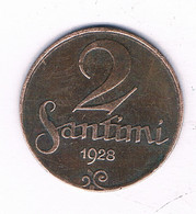 2 SANTIMI  1928   LETLAND /15895/ - Latvia