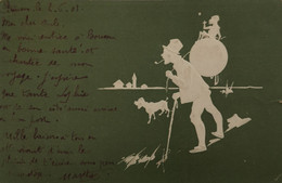 Early Embossed - Prage - Relief // Street Music Artist With Monkey 1903!  Rare - Autres & Non Classés