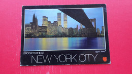 New York City.Brooklyn Bridge.The World Trade Center. - World Trade Center