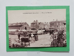 CPA-76-GODERVILLE-Place Du  Marché -Animée-1632 Habitants-recto Verso-N°39 - Goderville