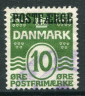 DENMARK 1922 Parcel Post Overprint On Wavy Lines 10 Øre Green Definitive Used.  Michel 5 - Pacchi Postali