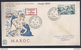 Enveloppe Pj Journee Du Timbre 1954 Casablanca - Cartas