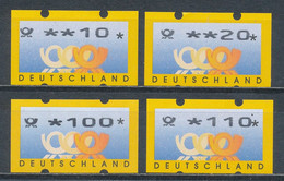 Bund ATM 1999 ** Typ Posthorn Restwertsatz 4 Werte 10 20 100 110 - Distribuidores
