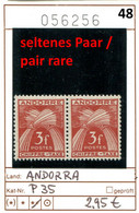 Andorra 1948 - Andorre Francaise 1948 - Michel Porto 35 Im Seltenen Paar - ** Mnh Neuf Postfris - Neufs