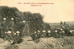 Militaria * Manoeuvres Du Bourbonnais 1909 * Le Réglage Du Tir * Exercice Militaire * Régiment - Manoeuvres