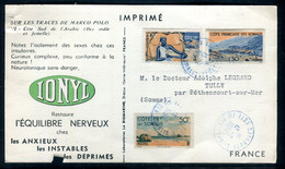 Côte Des Somalis - Carte Commerciale Médicale ( Biomarine ) De Djibouti Pour La France En 1954, Dans L'état - A 30 - Briefe U. Dokumente