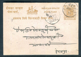 Etats Indiens - Entier Postal De L'Etat D'Holkar Voyagé - A 35 - Holkar