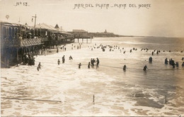 CPA ARGENTINE CARTE PHOTO MAR DEL PLATA PLAYA DEL NORTE  TRES RARE BELLE CARTE !! - Argentina