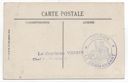 WW1 Cachet Déesse Assise AVIATION LE COMMANDANT + Capitaine VOISIN Chef De Service Sur CP REMIREMONT Hotel Ville Abside - Guerra De 1914-18