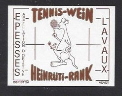 Etiquette De Vin Epesses/ Lavaux  -  Hôtel Restaur. Heinrüti Rank à Widen (suisse) -  Tennis Wein - 10.5 X 7.8 Cm - Autres & Non Classés