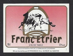 Etiquette De Vin De Table  -  Franc Etrier  -  Thème Polo - Sonstige & Ohne Zuordnung