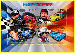 Petite Feuille De 4 T.-P. Oblitérés  NASCAR Tony Stewart Dale Earnhardt Brad Keselowski Richard Lee Petty - Burundi 2012 - Used Stamps