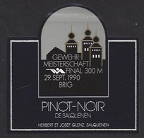 Etiquette De Vin Pinot Noir -  Final Du Tir Du 300m à La Carabine à Thoune   (Suisse)  -  Thème Tir - Otros & Sin Clasificación