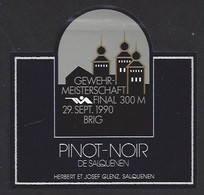 Etiquette De Vin Pinot Noir -  Final Du Tir Du 300m à La Carabine à Thoune   (Suisse)  -  Thème Tir - Sonstige & Ohne Zuordnung