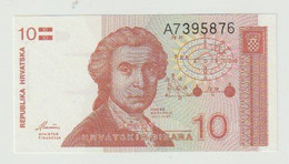 Banknote Republika Hrvatska-croatia-kroatie 10 Dinara 1991 UNC - Croatia