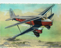 Aviation * Avion Biplan Bimoteur De Havilland Dragon * Cp Illustrateur Louis PETIT - 1946-....: Ere Moderne