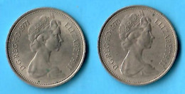 GRANDE-BRETAGNE ---ELIZABETH II  ----5 PENCE De 1970 & 1971 ---VOIR SCAN  (2) - 5 Pence & 5 New Pence