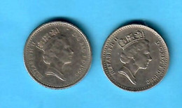 GRANDE-BRETAGNE ---ELIZABETH II  ----5 PENCE De 1992 & 1995 ---VOIR SCAN  (3) - 5 Pence & 5 New Pence