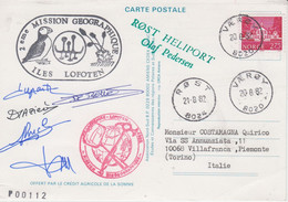 Norway 1982 Postcard Emile Victor  2eme Mission Georgraphique Ca Rost Heliport  5 Signatuires Ca Varoy 20-8-1982 (NW200) - Programmi Di Ricerca