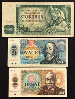 Cecoslovacchia Ceskoslovenska 3 Banconote 3 Notes Lotto.3975 - Czechoslovakia