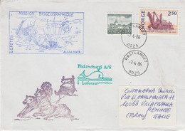 Norway 1986 Mission Geographique Lofoten Cover Ca Rostlandet 7-4-1986 (NW203) - Programmes Scientifiques