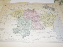 CARTE ANCIENNE 19e - PLAN DEPARTEMENT DE L AUDE ET CARCASONNE - MALTE BRUN 1881 - Cartes Géographiques