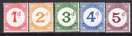 Tristan Da Cunha 1957 Postage Dues Set Of 5, Lighty Hinged Mint, SG D1/5 - Tristan Da Cunha