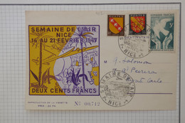 BB5 FRANCE BELLE CARTE   1947 SEMAINE DE L AIR NICE A MONTE CARLO  +AFFRANCH. PLAISANT - 1927-1959 Lettres & Documents