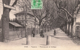 Payerne Promenade Et Collège Linéaire Payerne 1908 Animée - Payerne