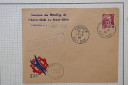 BB5 FRANCE BELLE LETTRE GRIFFE  PLI LESTé  1946 HABSHEIN +AEREOCLUB MULHOUSE +AFFRANCH. PLAISANT - 1927-1959 Lettres & Documents