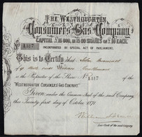 GB LANCASHIRE WEST HOUGHTON GAS 1871 SHARE CERTIFICATE - Elettricità & Gas