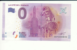 Billet Touristique  0 Euro  - LA CITÉ DE L'ESPACE - UEFC - 2016-1 N° 830 - Billet épuisé - Other