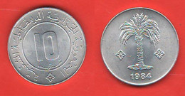 Algeria 10 Santimat 1984 Algerie 10  الجمهورية الجزائرية الديمقراطية الشعبية / سنتيما Aluminum Coin - Algeria